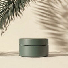 Mockup, Moc kup, cream, jar, green, container, minimalist, cosmetics, skincare