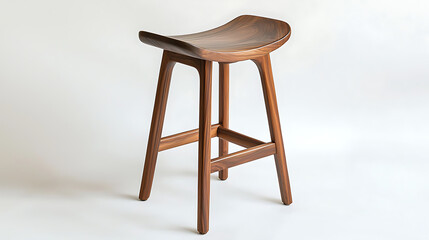 A wooden chair with a brown seat and a brown back