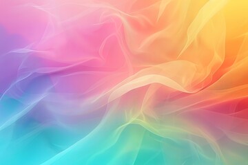 Obraz premium Vivid rainbow colors colorful smooth waving silk textured wallpaper background banner. 