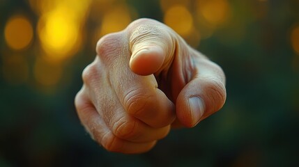 a hand pointing at something