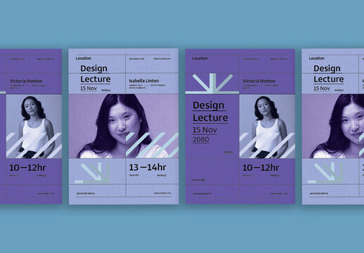 Blue Lecture Flyer Set