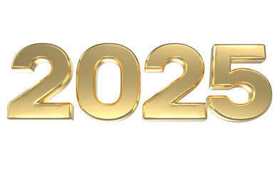 Happy New Year number 2025 3d render