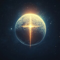 Fototapeta premium A glowing celestial body in the night sky.