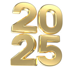 Happy New Year number 2025 3d render
