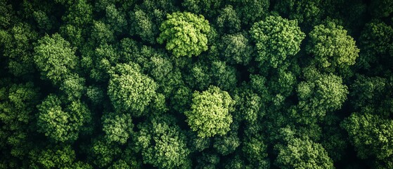 Naklejka premium An aerial view of a forest with visible digital icons for green technology, sustainable supply chain, and carbon neutrality, emphasizing the future of ESG and environmental care