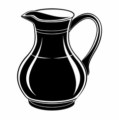 Silhouette Design of a Water Jug with Wide Body and Sturdy Handle in a Minimalist Household Style