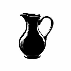 Silhouette Design of a Water Jug with Wide Body and Sturdy Handle in a Minimalist Household Style