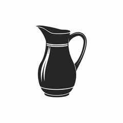 Silhouette Design of a Water Jug with Wide Body and Sturdy Handle in a Minimalist Household Style