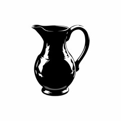 Silhouette Design of a Water Jug with Wide Body and Sturdy Handle in a Minimalist Household Style