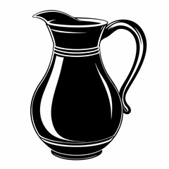 Silhouette Design of a Water Jug with Wide Body and Sturdy Handle in a Minimalist Household Style