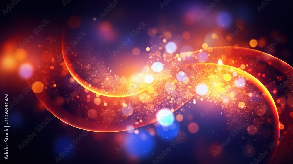 Poster abstract swirling lights bokeh background design