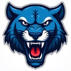 Fototapeta premium Ferocious Blue Wildcat Mascot Head
