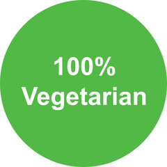 Fototapeta premium 100 Percent vegetarian logo, Vegetarian sign, Veg logo, Veg symbol, Green color veg sign, Food Grade sign, 100% veg written