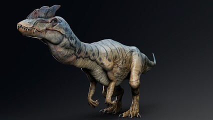 Dilophosaurus of background. 3d model rendering