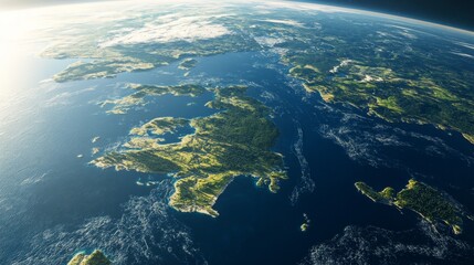 Ultra detailed, photorealistic image of Earth from space