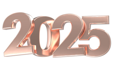 Happy New Year number 2025 3d render