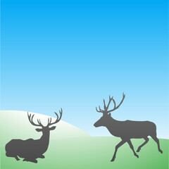 Background with deer 
