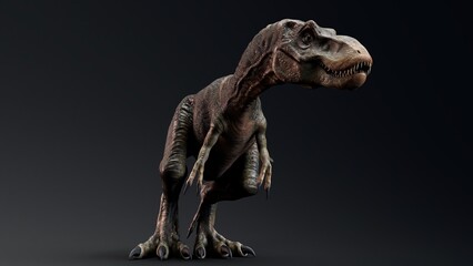 Baby Trex of background. 3d model rendering © racksuz