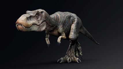 Baby Trex of background. 3d model rendering © racksuz