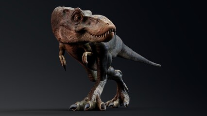 Baby Trex of background. 3d model rendering © racksuz