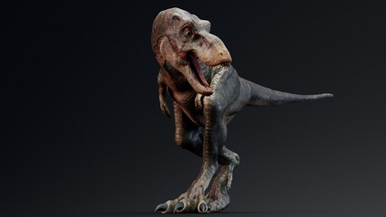 Baby Trex of background. 3d model rendering © racksuz
