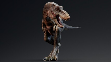 Baby Trex of background. 3d model rendering © racksuz