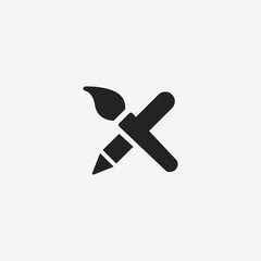 Paint Brush and Pencil Icon
