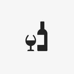Wine Bottle and Glass Icon
