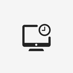 Computer with Clock Icon
