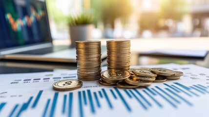 Finance and Business Concept: Stock Market or Trading Visualization