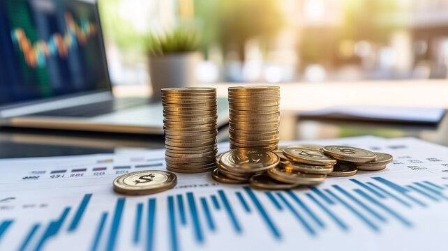 Finance and Business Concept: Stock Market or Trading Visualization