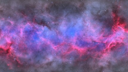 Colorful Cosmic Nebula with Stars and Glowing Gas Clouds in Space