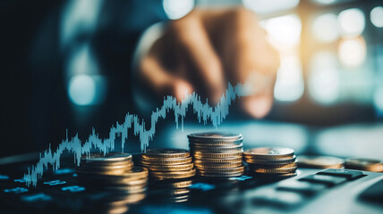 Finance and Business Concept: Stock Market or Trading Visualization