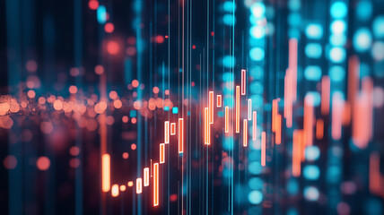 Finance and Business Concept: Stock Market or Trading Visualization