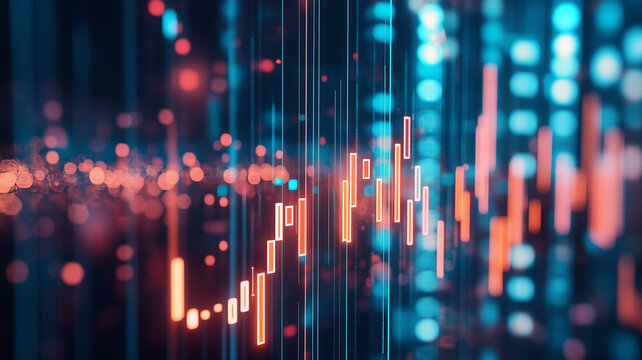Finance and Business Concept: Stock Market or Trading Visualization