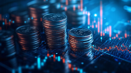 Finance and Business Concept: Stock Market or Trading Visualization