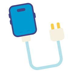 smartphone with cable charger flat icon
