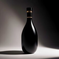 Black bottle with a gold band around it