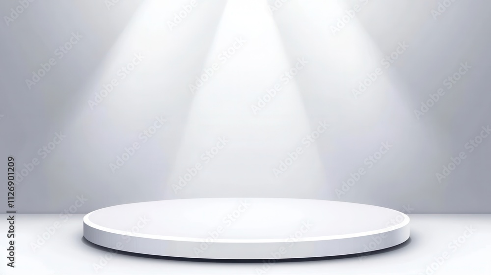 Aufkleber minimalist stage with spotlights in a studio setting for performance showcase