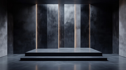 Abstract Concrete Hallway Background with Shadows