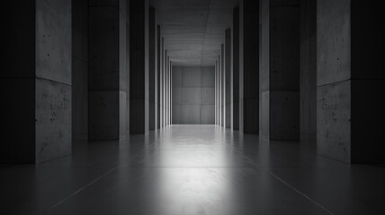 Fototapeta premium Abstract Concrete Hallway Background with Shadows