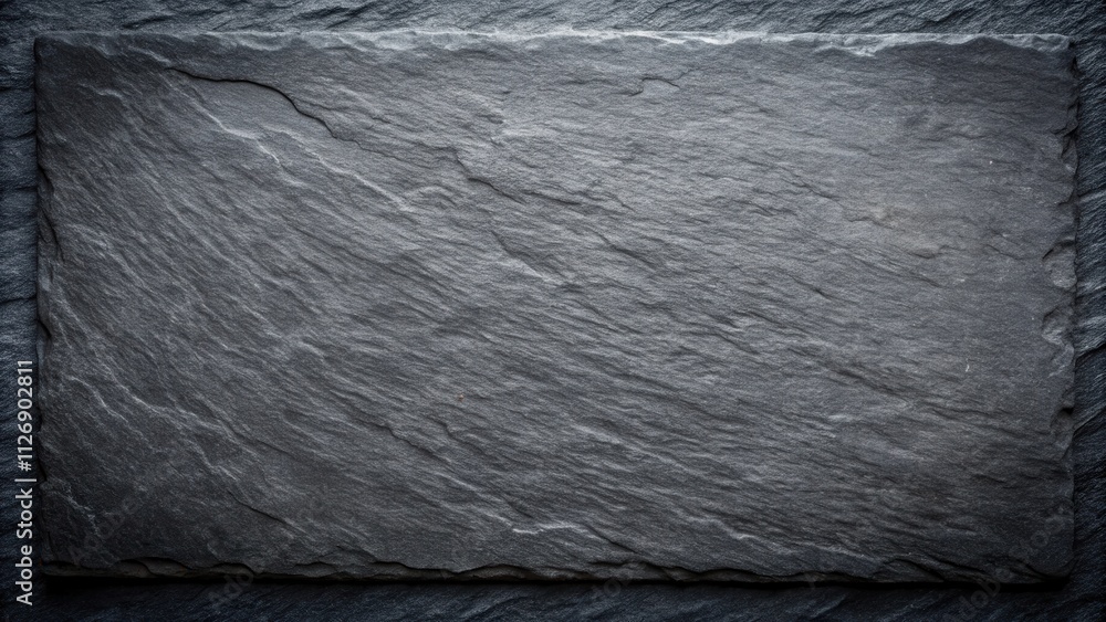 Aufkleber Black Slate Texture A Close-Up View of a Rough, Natural Stone Surface with Visible Veins and Grains