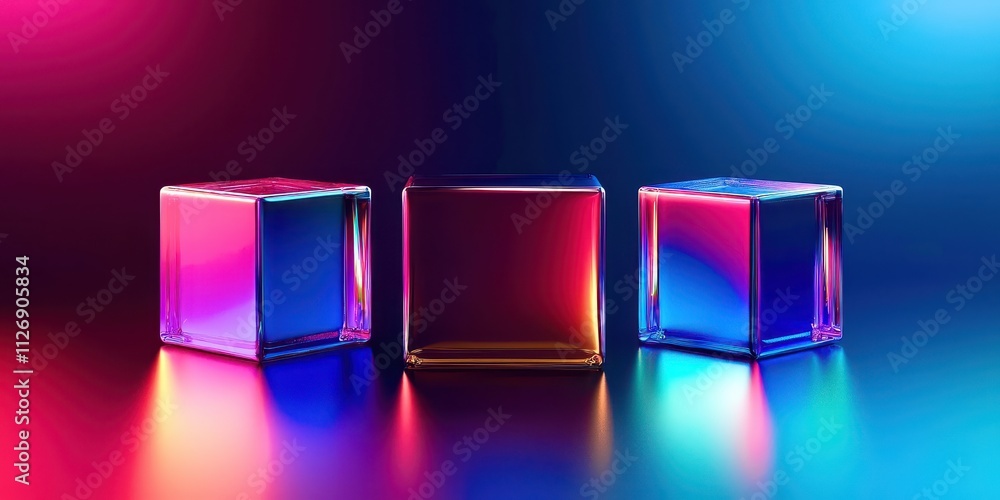 Poster three cubes are on a table