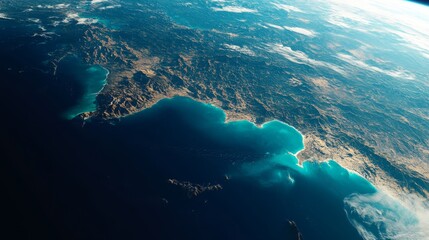 Ultra detailed, photorealistic image of Earth from space