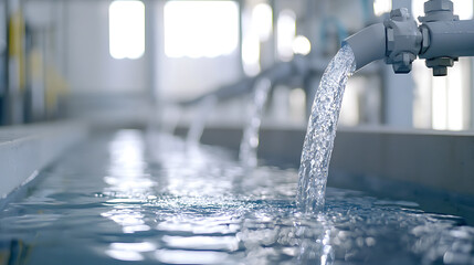 Purification Process of Water Filtration Industrial Facility Closeup View Safe Environment