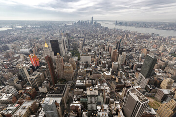 New York City Manhattan skyline aerial view