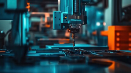 Industrial machinery focused on precision fabrication processes.