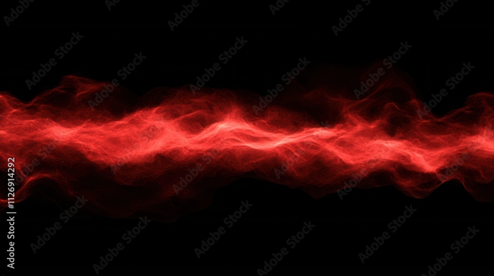 Poster abstract red light wave on black background creating dynamic energy effect