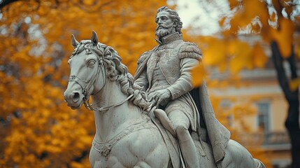 Fototapeta premium a statue of a man riding a horse