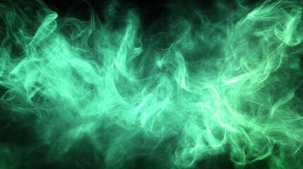 Obraz premium A swirling green mist creates an ethereal, abstract atmosphere.